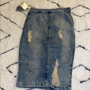 Zara Midi denim skirt